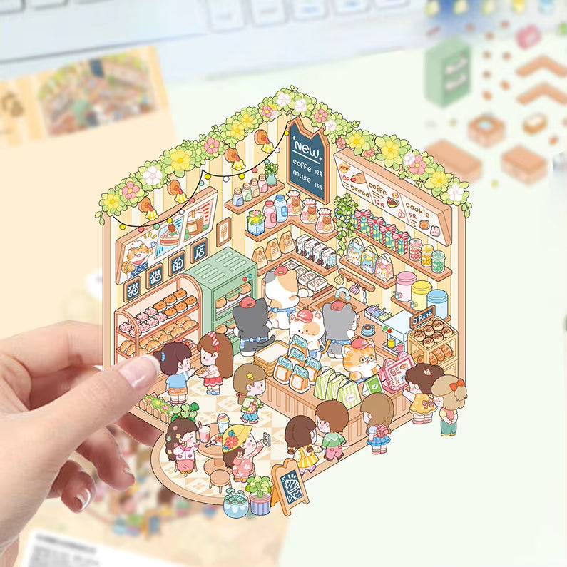 Cat's Shop Landscape (Reduced due to printing error)